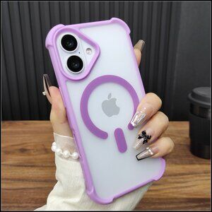 Lavender Purple Frosted MagSafe Case with Shockproof Bumpers